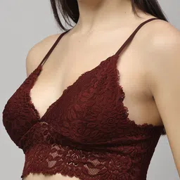 Samvar Women Maroon Net Bra Panty Set image 3