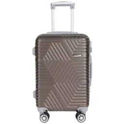 Teakwood Leathers Brown Textured Hard Medium Trolley Bag - 67 cm-image-74