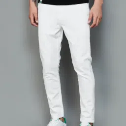 Forca by Lifestyle White Cotton Carrot Fit Jeans-image-41