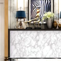 Asian royal White & Grey Printed Self-Adhesive Wall Sticker-picture-4