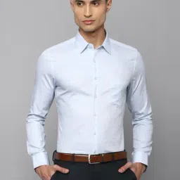 Louis Philippe Blue Cotton Slim Fit Texture Shirt-picture-18