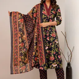 MANI EXPORTS Women Floral Printed Kurta with Trousers & Dupatta-picture-38