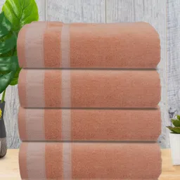 Aura Peach-Coloured 4 Cotton 400 GSM Bath Towel image 1
