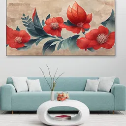 DEKORSTATION Red Canvas Wall Art-picture-34