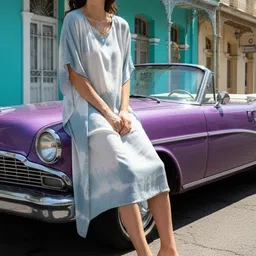 CORSICA Tie and Dye Dyed Kimono Sleeve Kaftan Midi Dress-picture-40