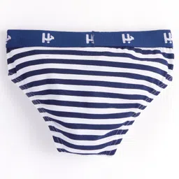 Honeyhap Premium Cotton Elastane Briefs With Silvadur Anti Microbial Finish Striped & Ball Print Pack of 5- Navy Racing Red & Grey Melange image 3