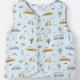 nautinati Nauti Nati Cotton Woven Knit Sleeveless Vehicles Printed Coordinating Shirt & Shorts Set - Blue image 5