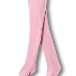 Babyhug Cotton Knit Full Sleeves Frock With Leggings & Floral Embriodery - Pink image 5