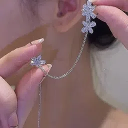 Vembley Silver-Plated Alloy Cubic Zirconia Ear Cuff-picture-23