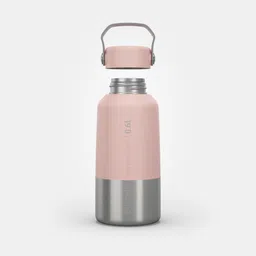 quechua Hiking Stainless Steel Flask with Screw Cap MH100 0.6 L Pink image 2