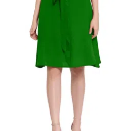 PATRORNA Dark Green Above Knee Skirt-picture-18