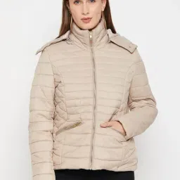 Cantabil Beige Hooded Jacket-image-60