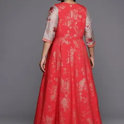 A PLUS BY AHALYAA Floral Printed A-Line Maxi Dress image 5