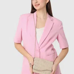 Caprese Merle Beige Faux Leather Textured Clutch-image-11