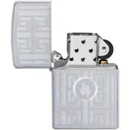 Zippo Silver Labyrinth Design Satin Brass Pocket Lighter-picture-20