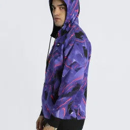 Puma Formula 1 Black Cotton Relaxed Fit Printed Hooded Sweatshirt image 3