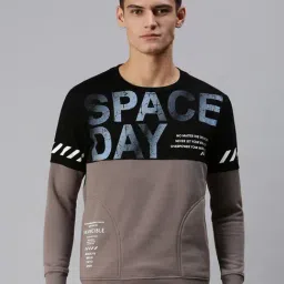 showoffff SHOWOFF Black Cotton Slim Fit Printed SweatShirt-picture-25