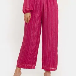 Zink London Pink High Rise Palazzos-image-79