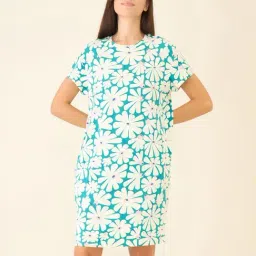 Sweet Dreams Women Printed Short Sleeve Short Dress-image-61
