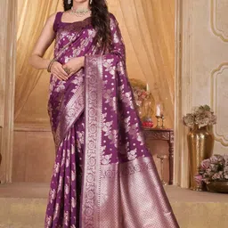 Garden Vareli Woven Design Zari Heavy Work Saree-picture-28