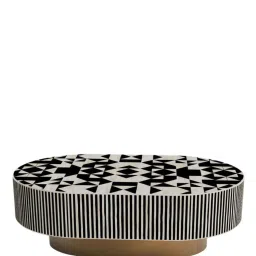 Casagold Black Jordan Kingsley Bone Inlay Oval Medium Coffee Table image 3