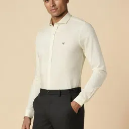 Allen Solly Yellow Cotton Slim Fit Checks Shirt image 3