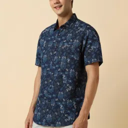 Allen Solly Navy Slim Fit Printed Shirt image 3