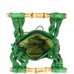 KOMPANERO Macrame Green Woven Handbag image 3