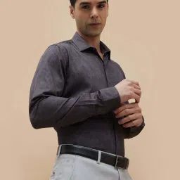 Code By Lifestyle Brown Cotton Slim Fit Printed Shirts image 3