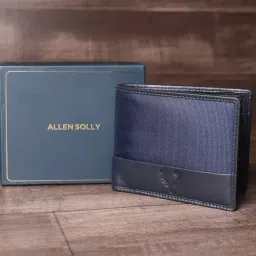 Allen Solly Blue & Black Casual Leather Bi-Fold Wallet for Men-image-46