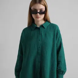 Only Green Cotton Relaxed Fit Shirt-image-60
