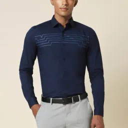 Allen Solly Mid Navy Slim Fit Printed Shirt-image-57