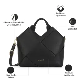 Lavie Luxe Black LX Crossway Md Satchel Handbag image 3