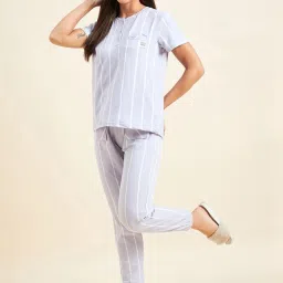 Sweet Dreams Blue Striped T-Shirt Joggers Set image 3