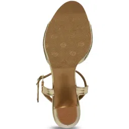 Haute Diva by Mochi Women's Golden Ankle Strap Sandals image 5