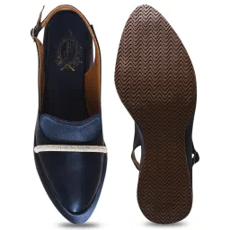 Shoetopia Women's Blue Back Strap Wedges image 3