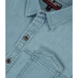 Gini & Jony Kids Blue Printed Full Sleeves Shirt image 3