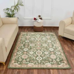 Presto Green & Beige Polyester Traditional Carpet-picture-47