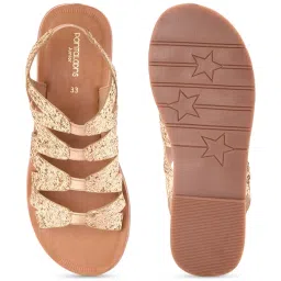 Pantaloons Junior Girls Golden Sling Back Sandals image 3