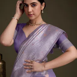 Peachmode Woven Design Zari Pure Silk Banarasi Saree image 3