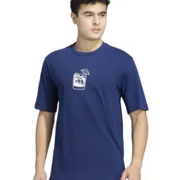 Adidas Blue Cotton Regular Fit Printed Sports T-Shirt-picture-44