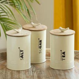 ExclusiveLane Off-White & Light Brown Iron Doves Multi Utility Jars & Containers-picture-16