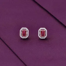 Kai Jewel Square Cut White & Green Casual Silver Stud Earrings-picture-10