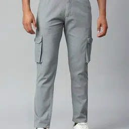 Dennis Lingo Men Solid Tapered Fit Cargos Trousers-picture-36
