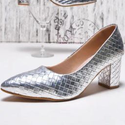 TRYME Women's Silver Pump Shoes-picture-26