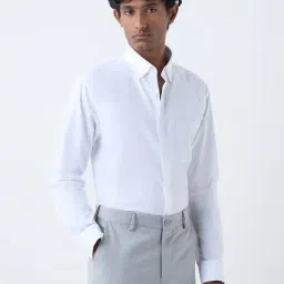 WES Formals by Westside White Slim-Fit Cotton Shirt-picture-29