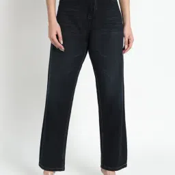 Angelfab Black Cotton Straight Fit High Rise Jeans-picture-10
