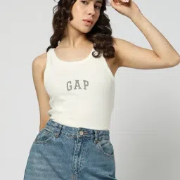 GAP White Solid Sleeveless Tank Top-image-24