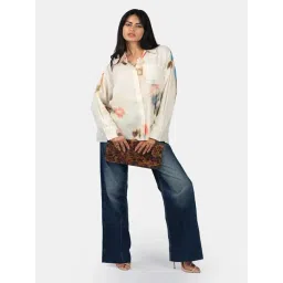 VIRGIO Cream Linen Abstract Shirt-picture-37