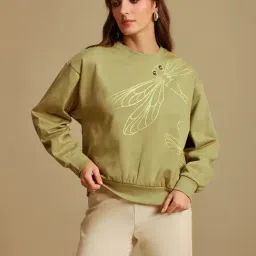Kazo Light Green Embellished Sweatshirt-image-67